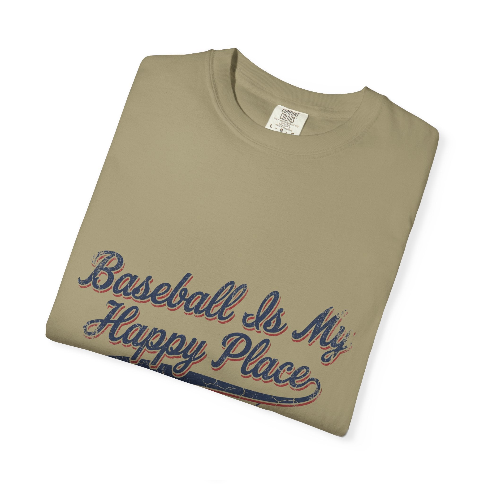 Baseball Is My Happy Place Shirt - Vintage Baseball Mom Comfort Colors Tee