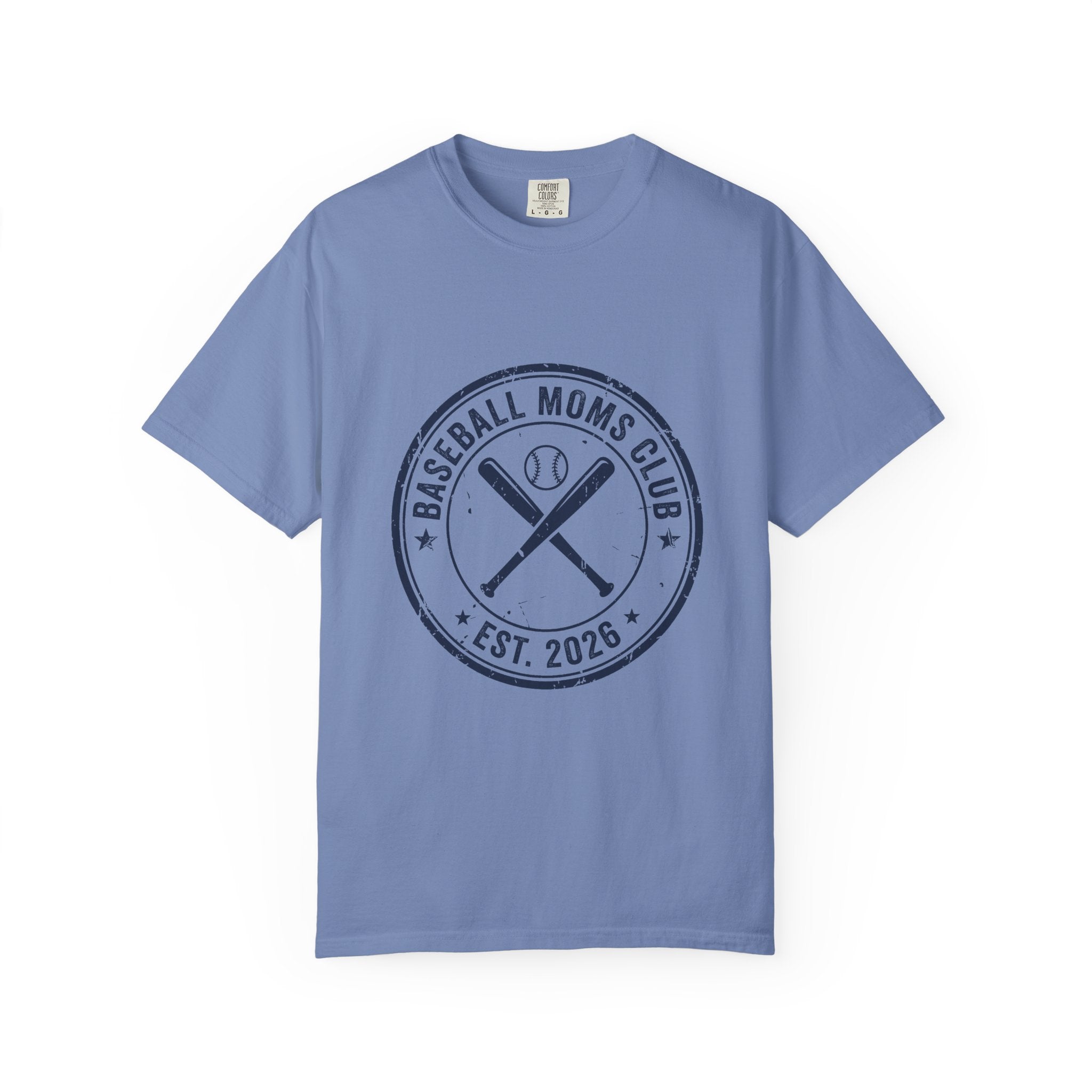 Baseball Moms Club Baseball Mom Shirt — Comfort Colors Washed Denim Vintage Tee