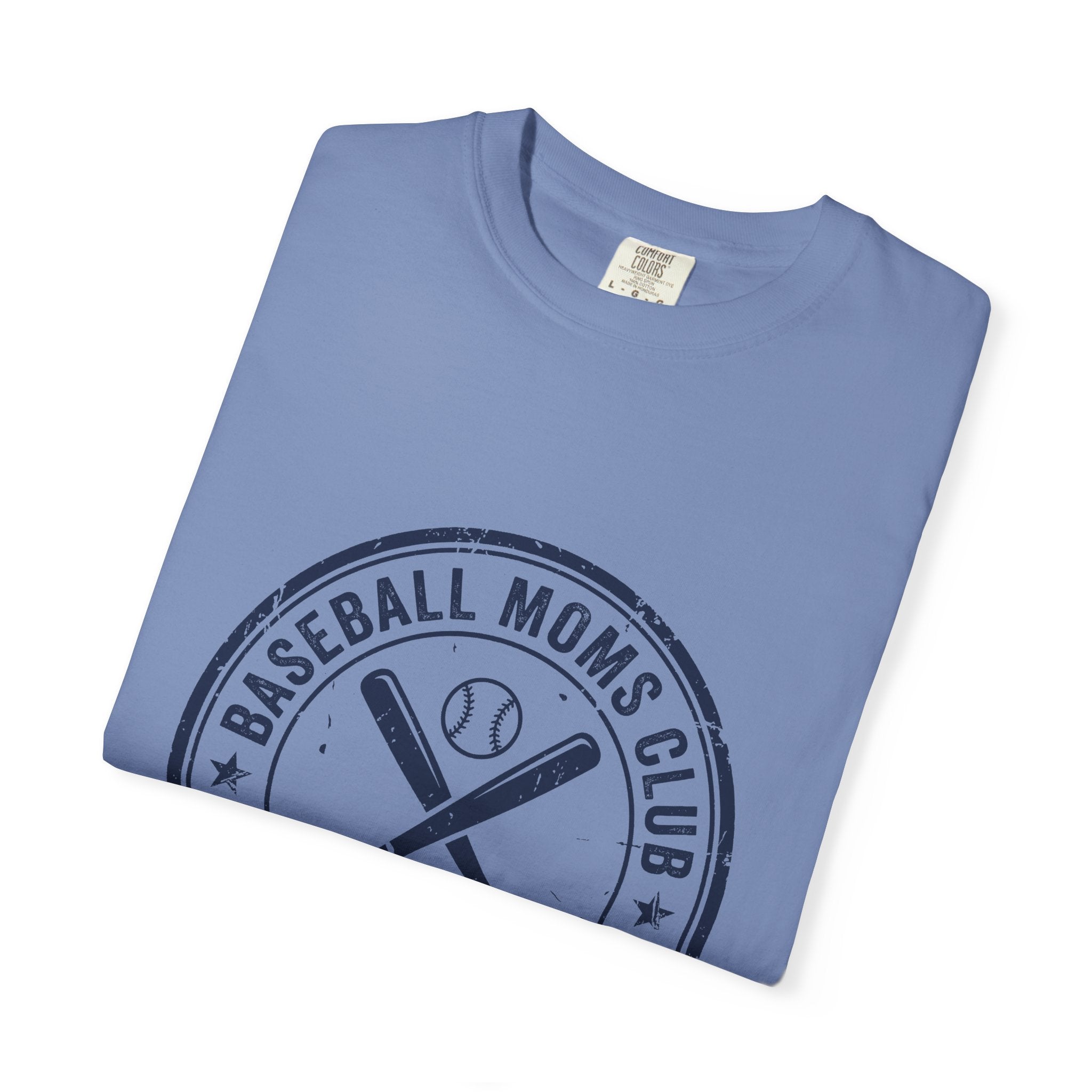 Baseball Moms Club Baseball Mom Shirt — Comfort Colors Washed Denim Vintage Tee