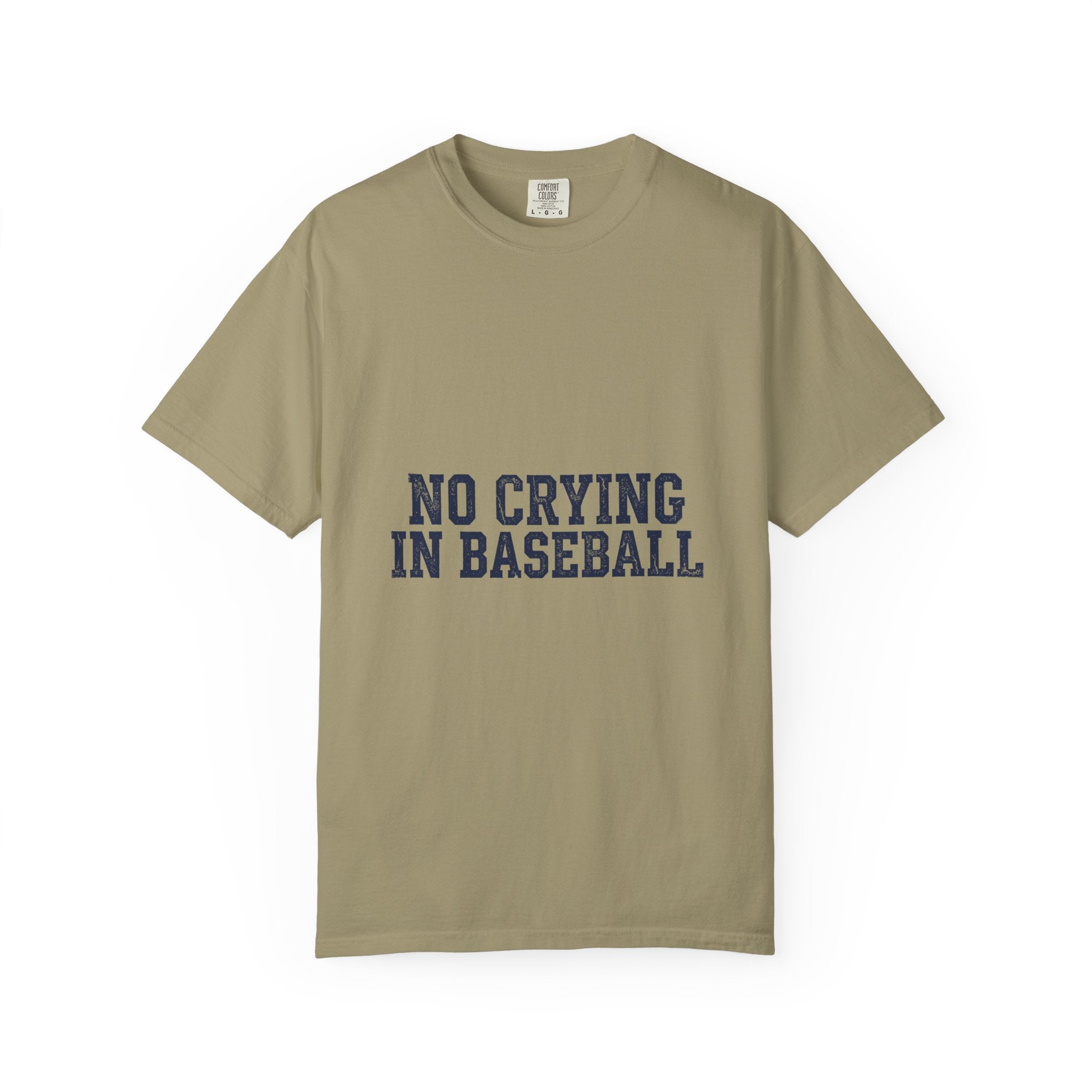 No Crying In Baseball Baseball Mom Shirt — Comfort Colors Khaki Vintage Tee