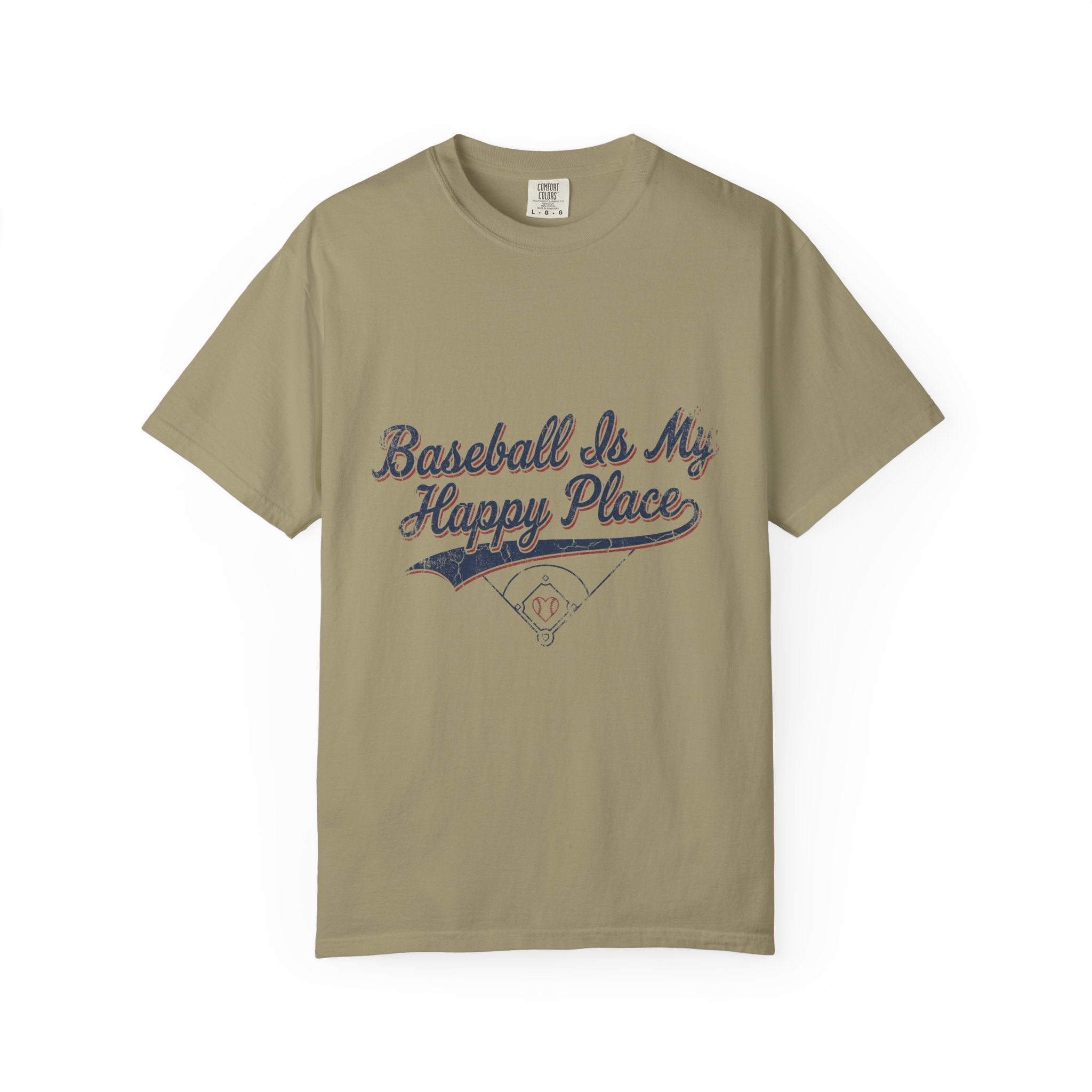 Baseball Is My Happy Place Shirt - Vintage Baseball Mom Comfort Colors Tee
